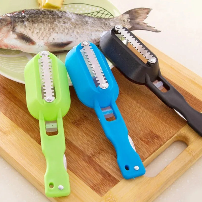 Fishing Scale Brush Built In Fish Cutter Fast Remove