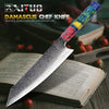 Damascus Kitchen Knife Set Chef Nakiri Knife 67 Layers