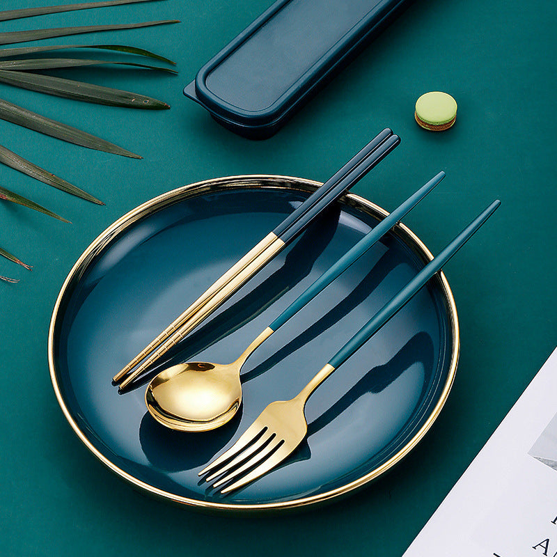 Portable Stainless Steel Chopsticks Spoon Fork